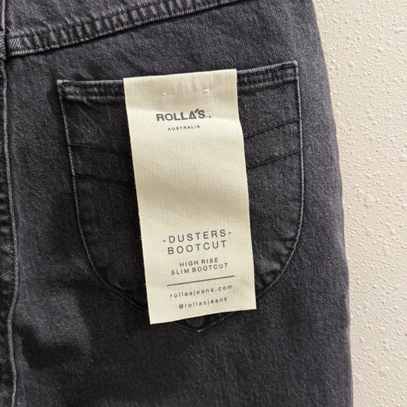 Rolla’s NWT 29 Washed Black Dusters Bootcut High Rise Slim Boot Denim Jeans - Picture 10 of 10